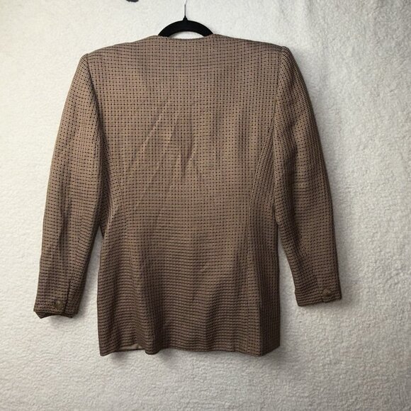 Vintage 80's Prophecy Houndstooth Blazer Fit Size Medium Academic Retro Preppy - Picture 3 of 8